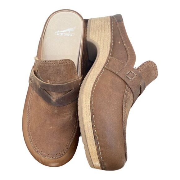 Dansko New Women's Bel Mule Clog Brown Leather size 38 - Picture 2 of 14